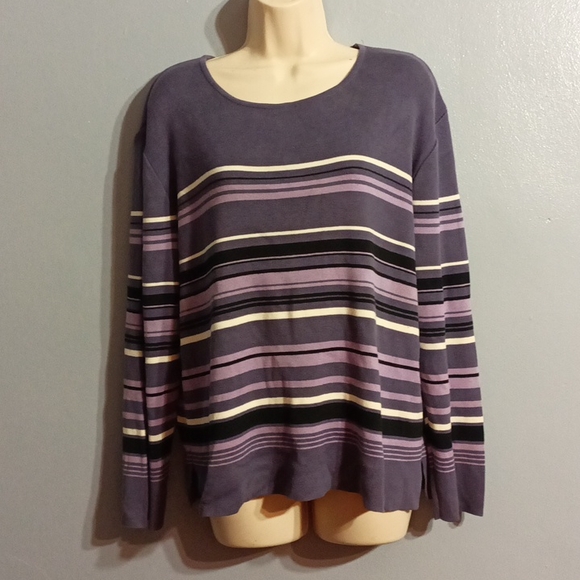 Style &Co. Collection purple striped sweater - Picture 6 of 17